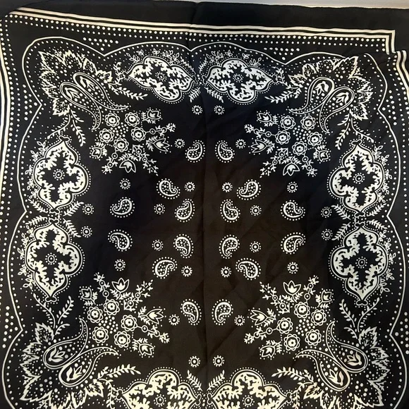 Black and White Bandana Scarf - Picture 2 of 3